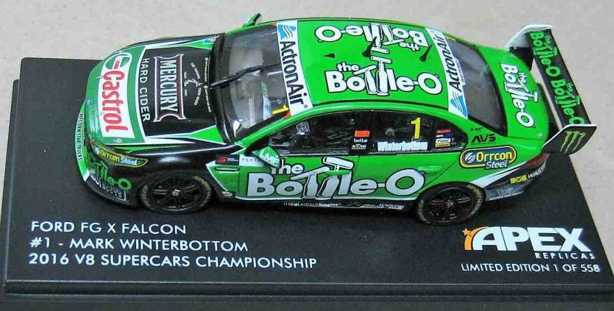 1:43 Ford FGX Falcon #1 - 2016 - Supercars Championship - The Bottle-O Racing - Mark Winterbottom - Apex Replicas - AR41417