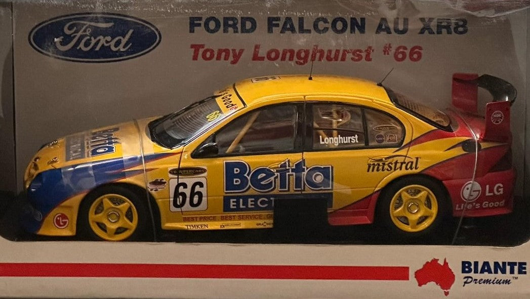1:18 Ford AU Falcon XR8 #66 - 2002 - Supercars Championship - Team Betta Electrical - Tony Longhurst - Biante Model Cars - B180101F