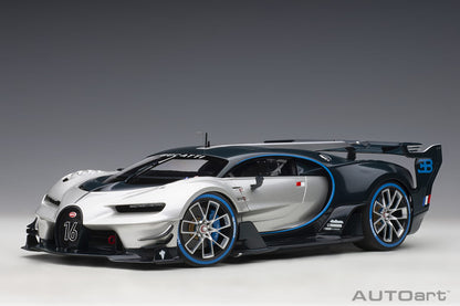 1:18 Bugatti Vision Gran Turismo - Argent Silver /Blue Carbon - AUTOart - 70987