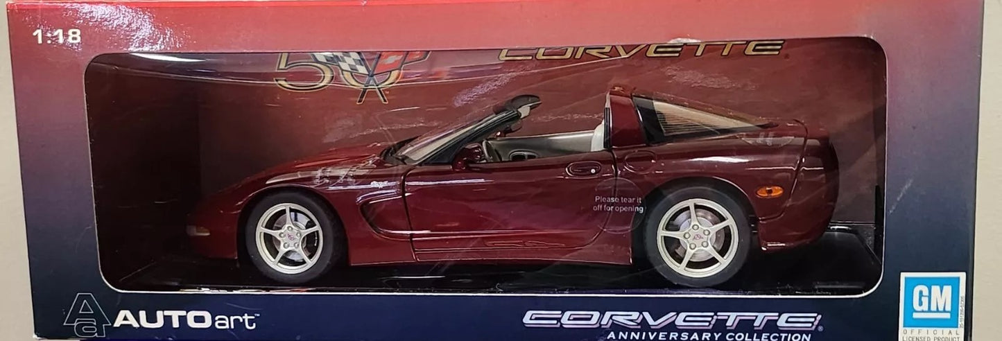 1:18 Chevrolet Corvette Street Car Hardtop - 50th Anniversary - 2003 - Red - AUTOart - 71156