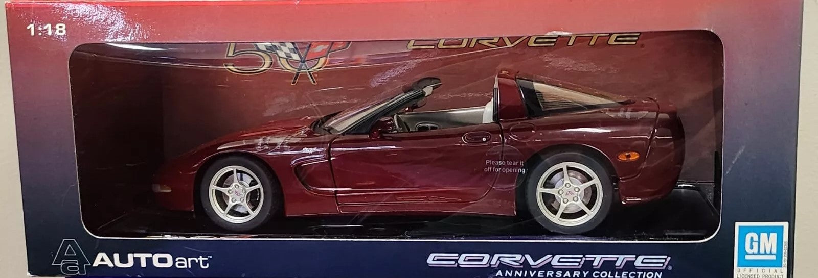 1:18 Chevrolet Corvette Street Car Hardtop - 50th Anniversary - 2003 - Red - AUTOart - 71156