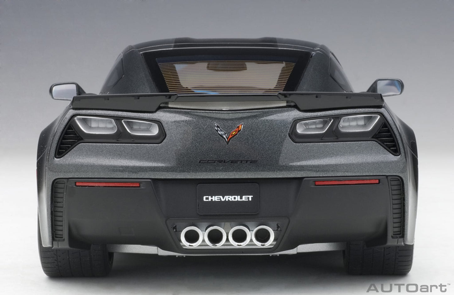 1:18 Chevrolet Corvette Grand Sport - Watkins Glen Grey Metallic /Black Stripes /Blue Fender Hash Marks - AUTOart - 71272
