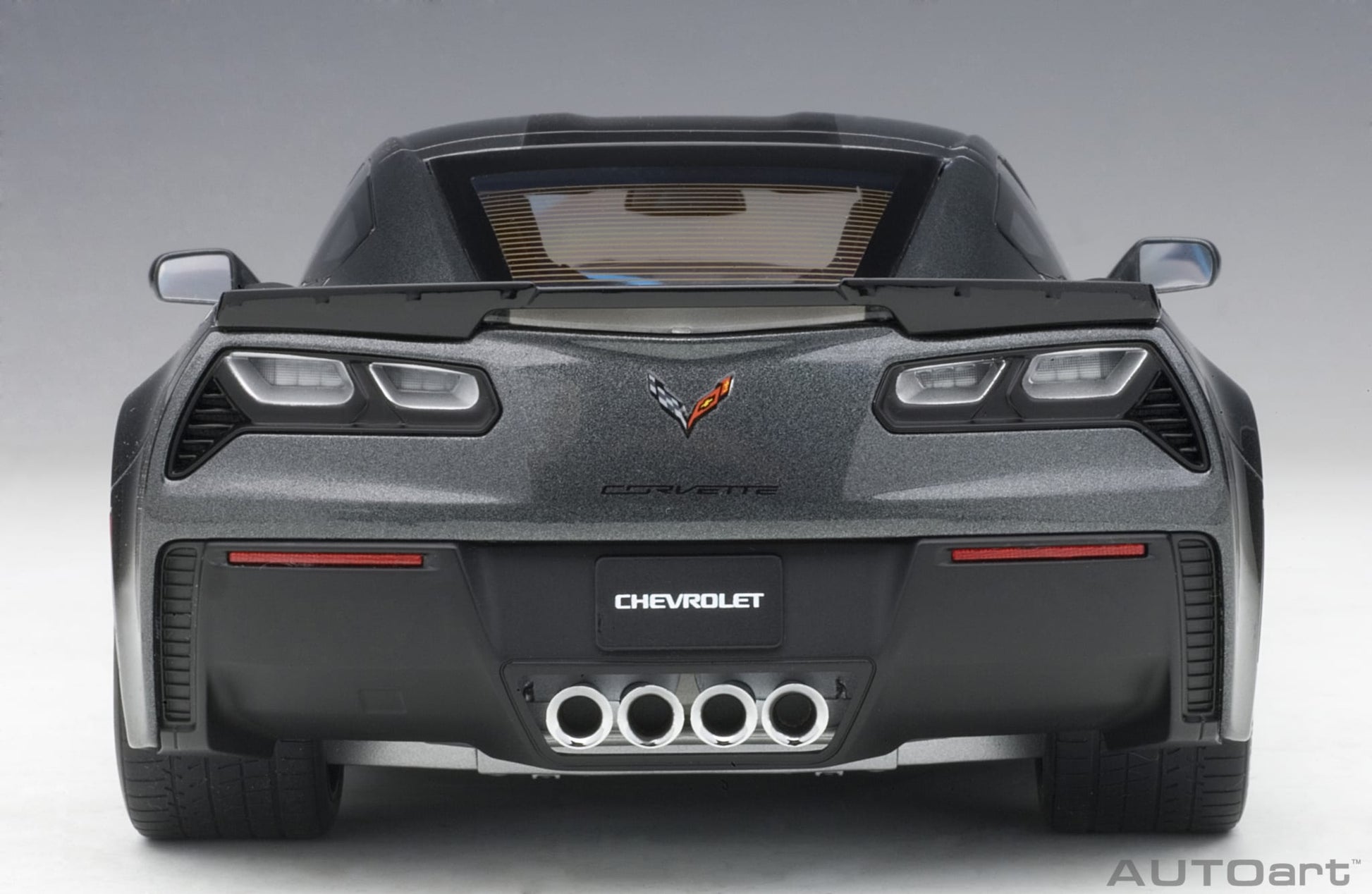 1:18 Chevrolet Corvette Grand Sport - Watkins Glen Grey Metallic /Black Stripes /Blue Fender Hash Marks - AUTOart - 71272