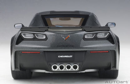 1:18 Chevrolet Corvette Grand Sport - Watkins Glen Grey Metallic /Black Stripes /Blue Fender Hash Marks - AUTOart - 71272