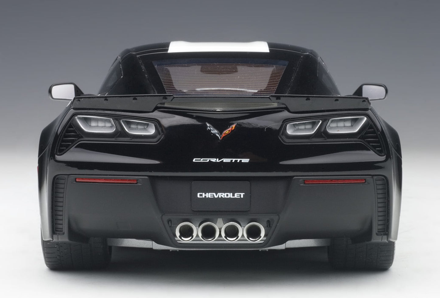 1:18 Chevrolet Corvette Grand Sport - Black /White Stripes /Yellow Fender Hash Marks - AUTOart - 71273