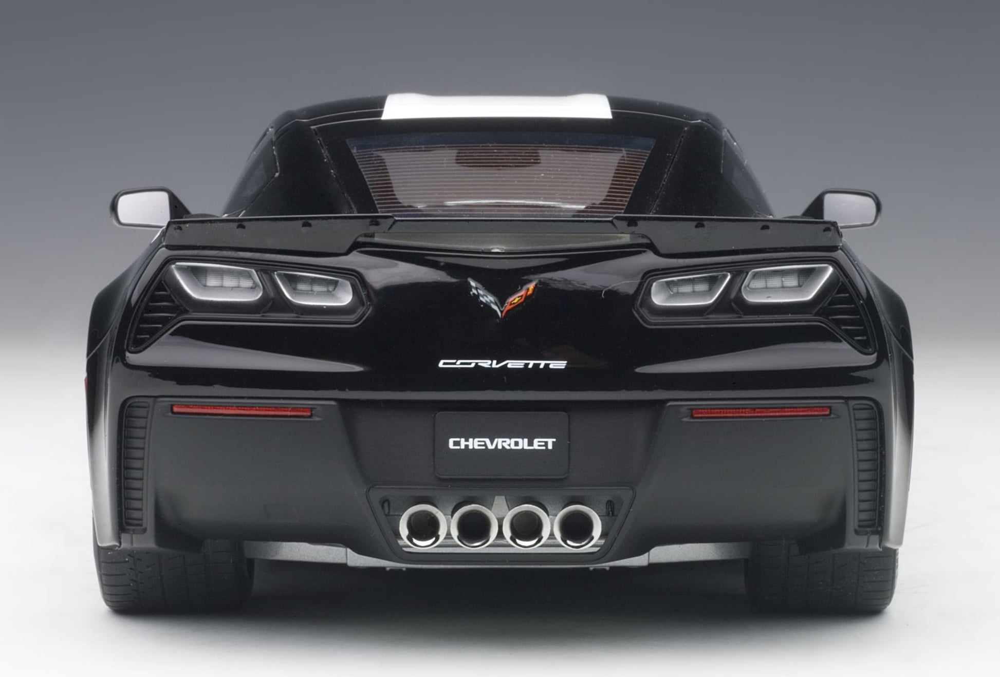 1:18 Chevrolet Corvette Grand Sport - Black /White Stripes /Yellow Fender Hash Marks - AUTOart - 71273