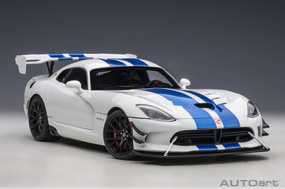 1:18 Dodge Viper GTS-R - Commemorative Edition ACR - 2017 - Pearl White w/Blue Stripes - AUTOart - 71731