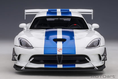 1:18 Dodge Viper GTS-R - Commemorative Edition ACR - 2017 - Pearl White w/Blue Stripes - AUTOart - 71731
