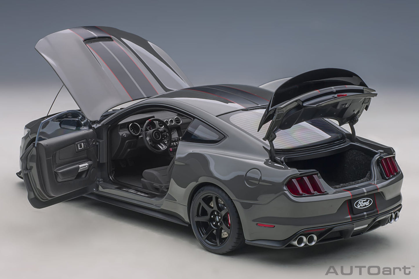1:18 Ford Shelby GT-350R - Lead Foot Grey w/Black Stripes - AUTOart - 72930