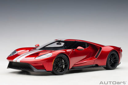1:18 Ford GT - 2017 - Liquid Red /Silver Stripes - AUTOart - 72943