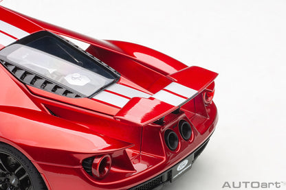 1:18 Ford GT - 2017 - Liquid Red /Silver Stripes - AUTOart - 72943