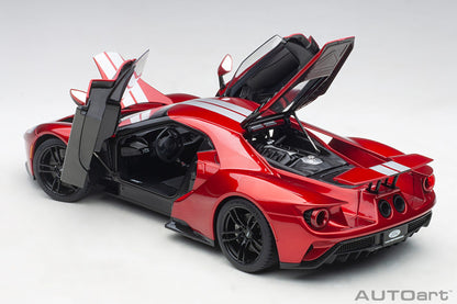 1:18 Ford GT - 2017 - Liquid Red /Silver Stripes - AUTOart - 72943