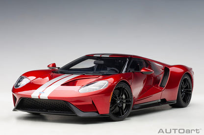 1:18 Ford GT - 2017 - Liquid Red /Silver Stripes - AUTOart - 72943