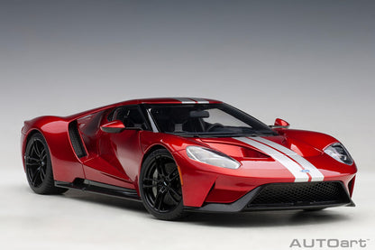 1:18 Ford GT - 2017 - Liquid Red /Silver Stripes - AUTOart - 72943