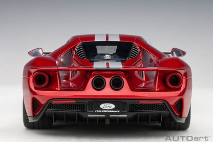 1:18 Ford GT - 2017 - Liquid Red /Silver Stripes - AUTOart - 72943
