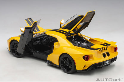 1:18 Ford GT - 2017 - Triple Yellow /Black Stripes - AUTOart - 72944