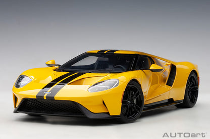 1:18 Ford GT - 2017 - Triple Yellow /Black Stripes - AUTOart - 72944