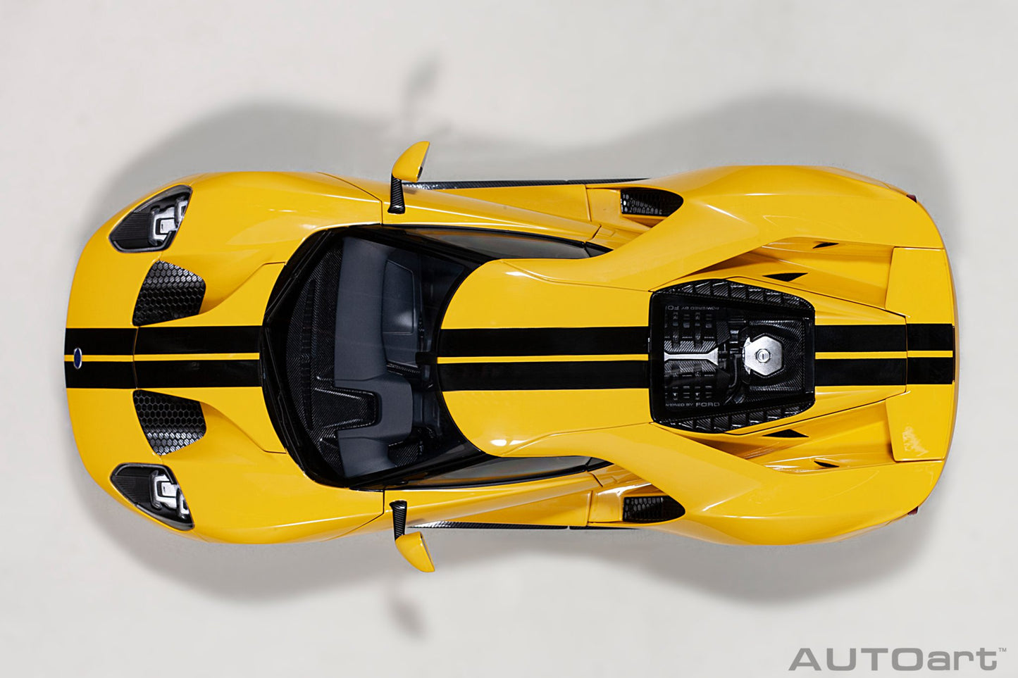 1:18 Ford GT - 2017 - Triple Yellow /Black Stripes - AUTOart - 72944