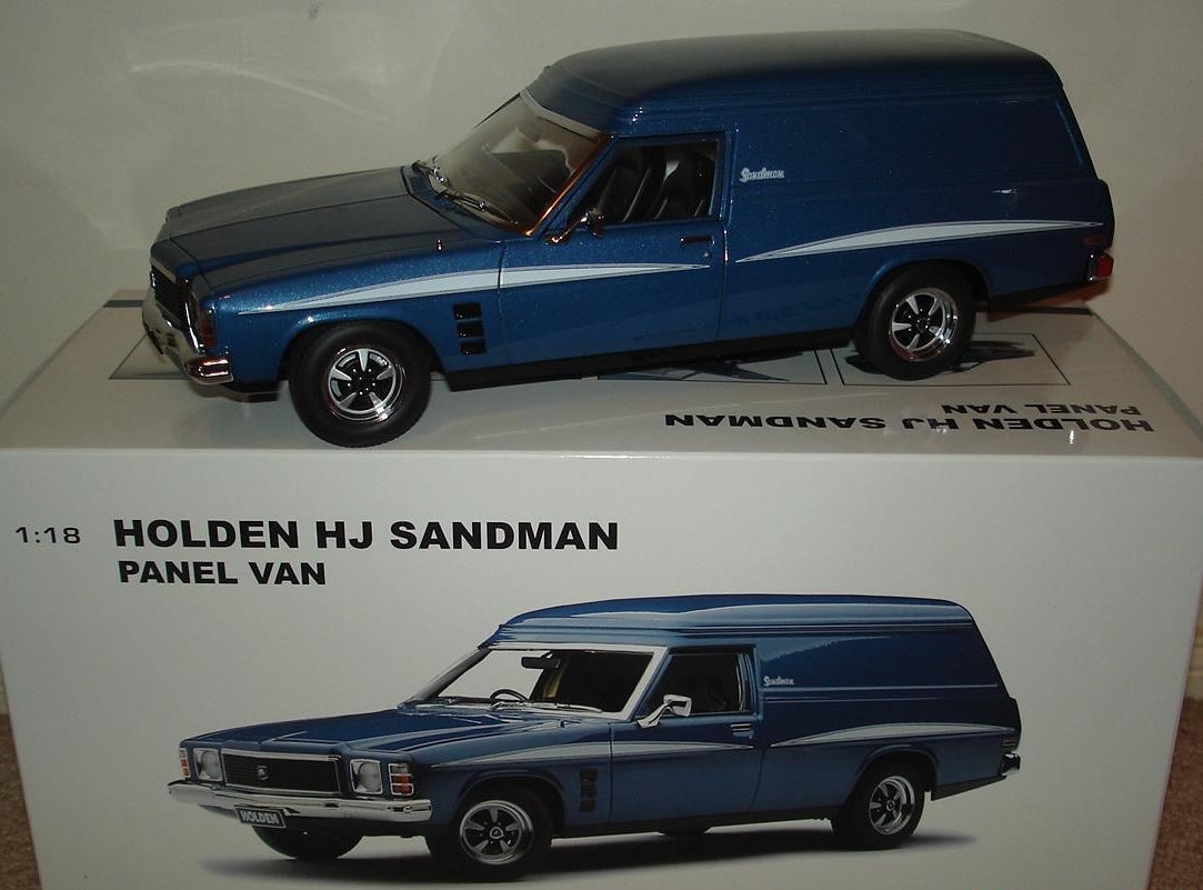 1:18 Holden HJ Sandman Panel Van - 1974 - Deauville Blue-White Stripes - AUTOart - 73366