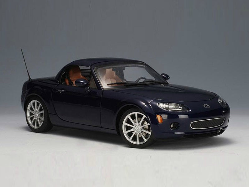 1:18 Mazda MX-5 Roadster - Retractable Roof - Japanese Version - RHD - 2006 - Stormy Blue - AUTOart - 75976