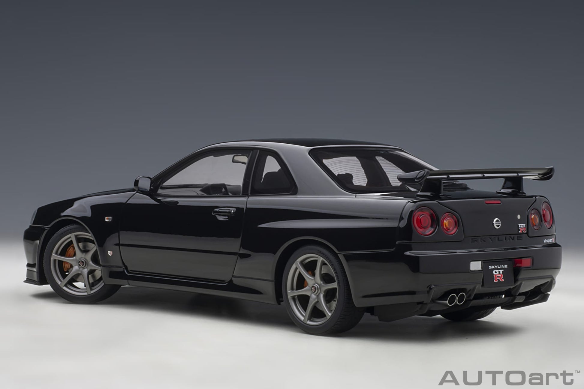 1:18 Nissan R34 Skyline GT-R V-Spec II - Black Pearl - AUTOart - 77407
