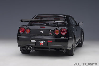 1:18 Nissan R34 Skyline GT-R V-Spec II - Black Pearl - AUTOart - 77407