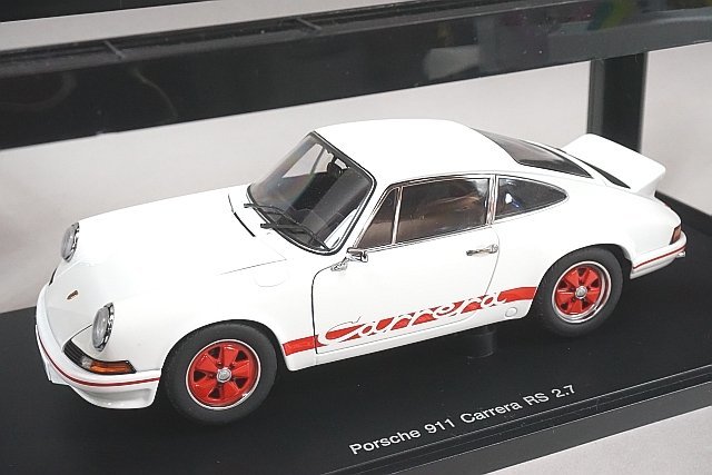 1:18 Porsche 911 Carrera RS 2.7 - 1973 - White w/ Red Stripes - AUTOart - 78051