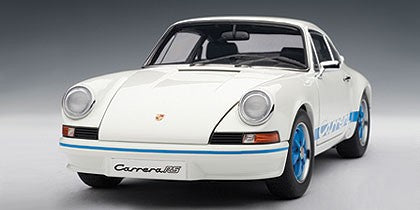 1:18 Porsche 911 Carrera RS 2.7 - 1973 - White w/ Blue Stripes - AUTOart - 78052