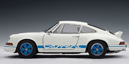 1:18 Porsche 911 Carrera RS 2.7 - 1973 - White w/ Blue Stripes - AUTOart - 78052