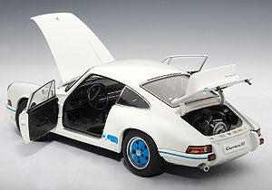 1:18 Porsche 911 Carrera RS 2.7 - 1973 - White w/ Blue Stripes - AUTOart - 78052