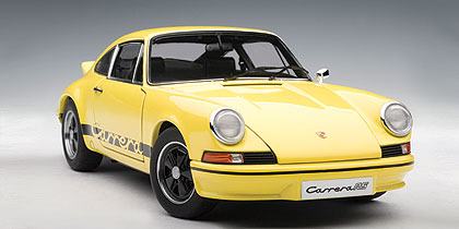1:18 Porsche 911 Carrera RS 2.7 - 1973 - Light Yellow w/Black Stripes - AUTOart - 78053