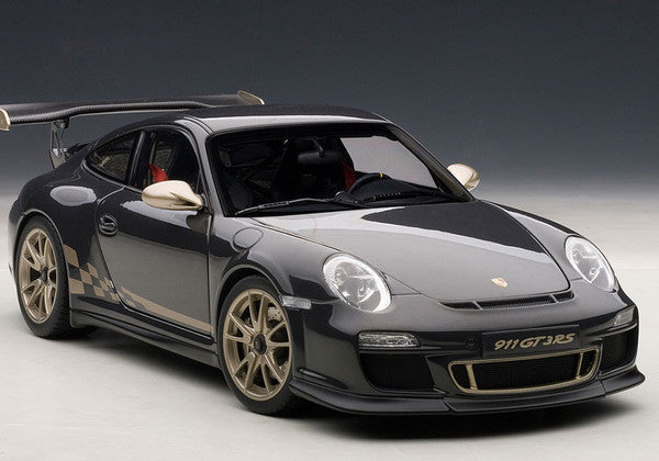 1:18 Porsche 911 (997) GT3 RS 3.8 - Grey Black w/ White Gold Metallic Stripes - AUTOart - 78142