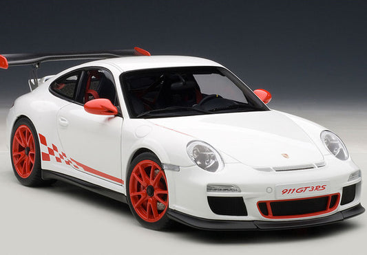 1:18 Porsche 911 (997) GT3 RS 3.8 - White w/ Red Stripes - AUTOart - 78143