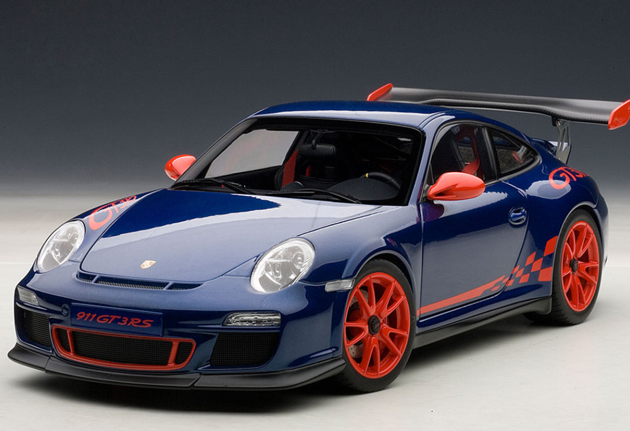 1:18 Porsche 911 (997) GT3 RS 3.8 - Blue w/ Red Stripes - AUTOart - 78144