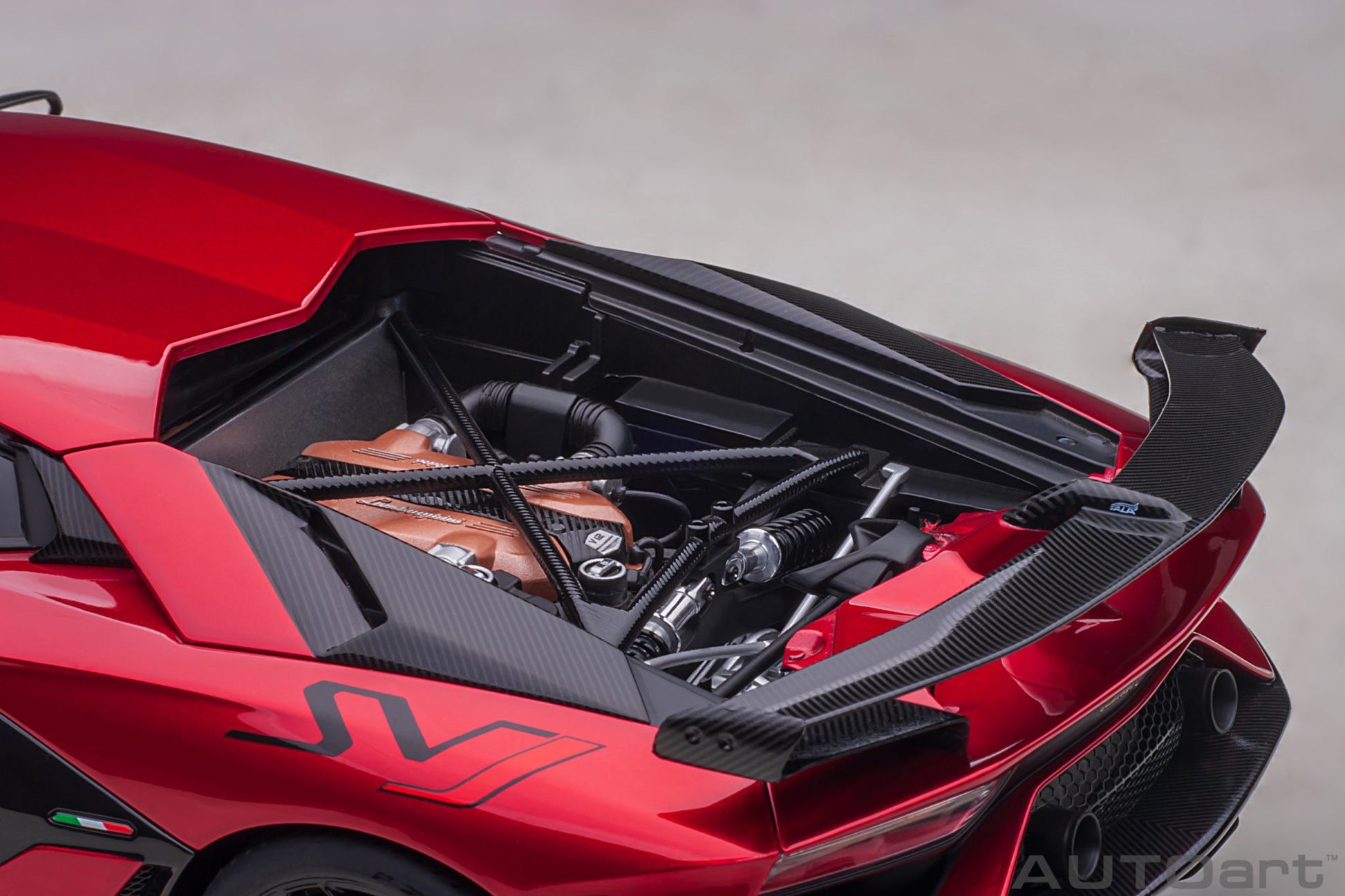 1:18 Lamborghini Aventador SVJ - Rosso Efesto/Metallic Red - AUTOart - 79177