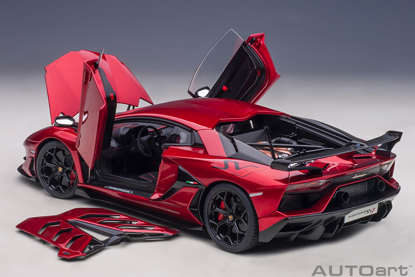 1:18 Lamborghini Aventador SVJ - Rosso Efesto/Metallic Red - AUTOart - 79177