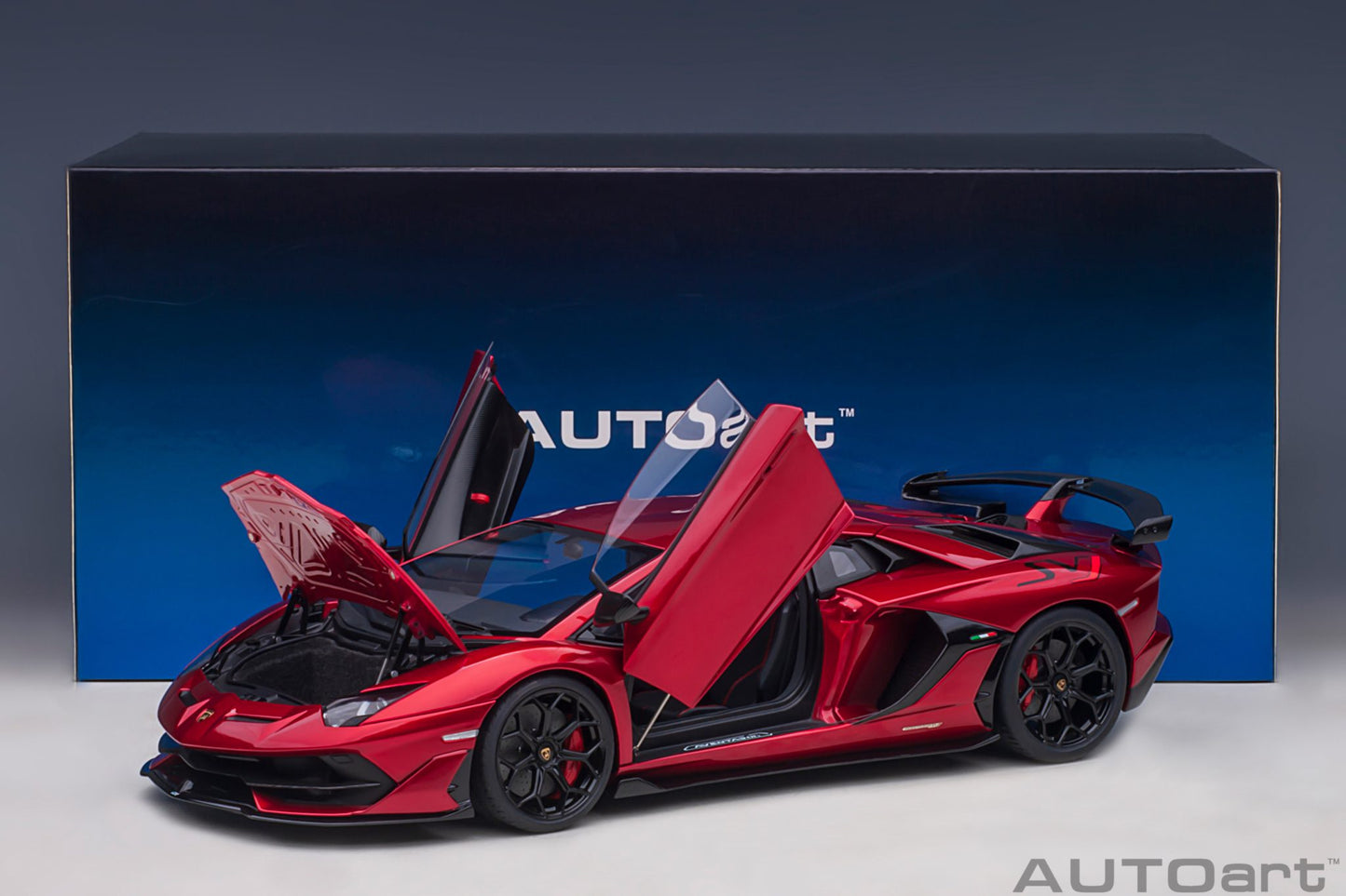 1:18 Lamborghini Aventador SVJ - Rosso Efesto/Metallic Red - AUTOart - 79177