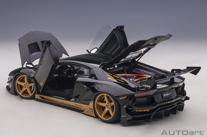 1:18 Lamborghini Aventador - Liberty Walk LB-Works Limited Edition - Gloss Black /Gold Accents - AUTOart - 79184