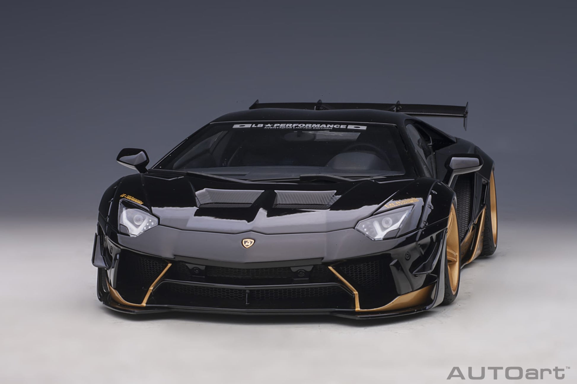 1:18 Lamborghini Aventador - Liberty Walk LB-Works Limited Edition - Gloss Black /Gold Accents - AUTOart - 79184