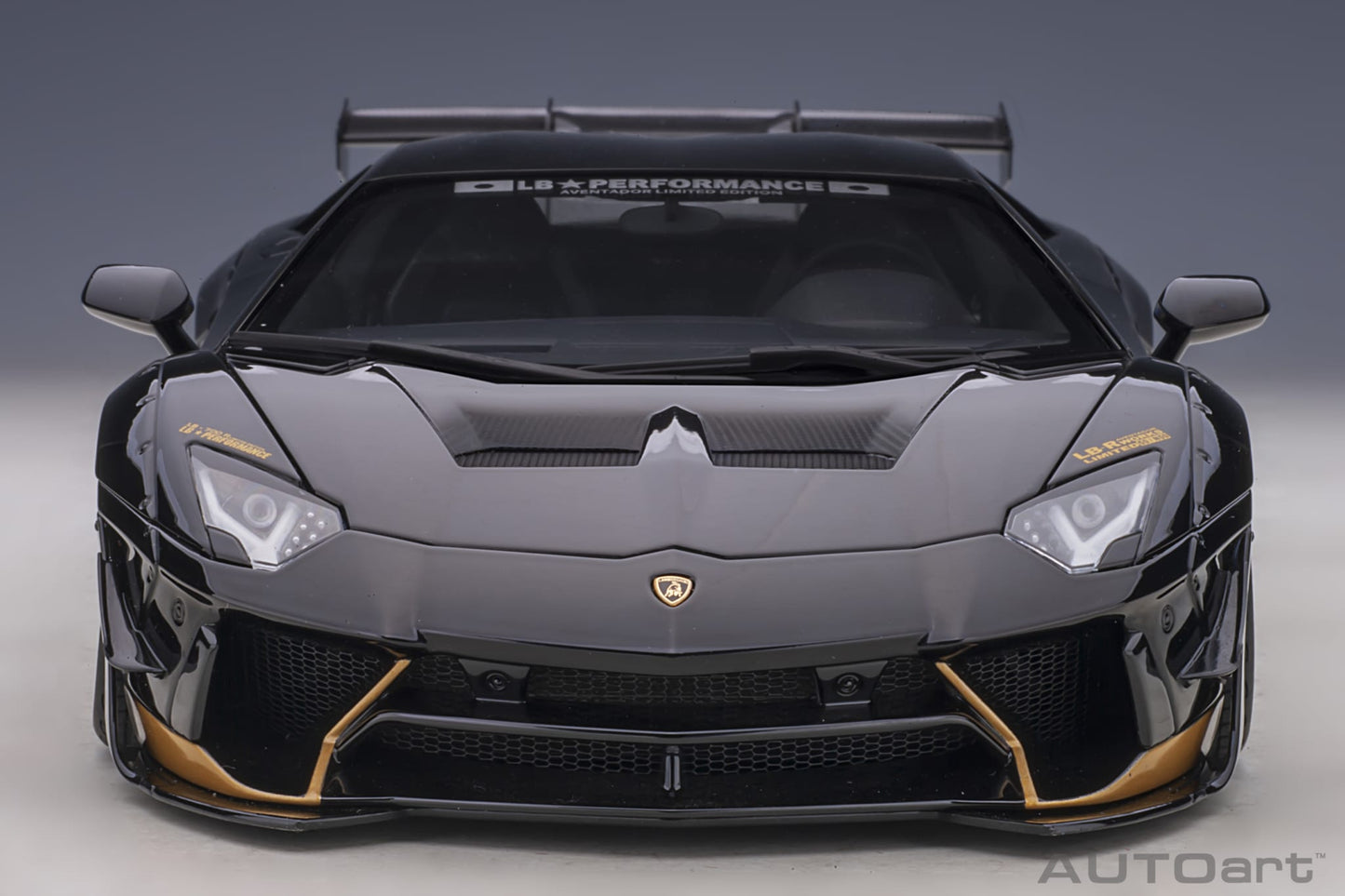 1:18 Lamborghini Aventador - Liberty Walk LB-Works Limited Edition - Gloss Black /Gold Accents - AUTOart - 79184