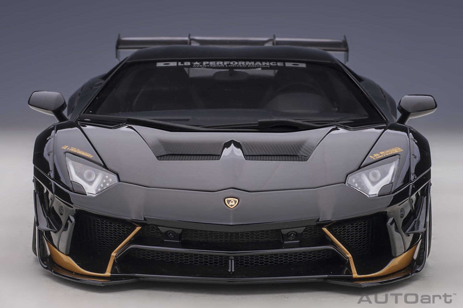 1:18 Lamborghini Aventador - Liberty Walk LB-Works Limited Edition - Gloss Black /Gold Accents - AUTOart - 79184