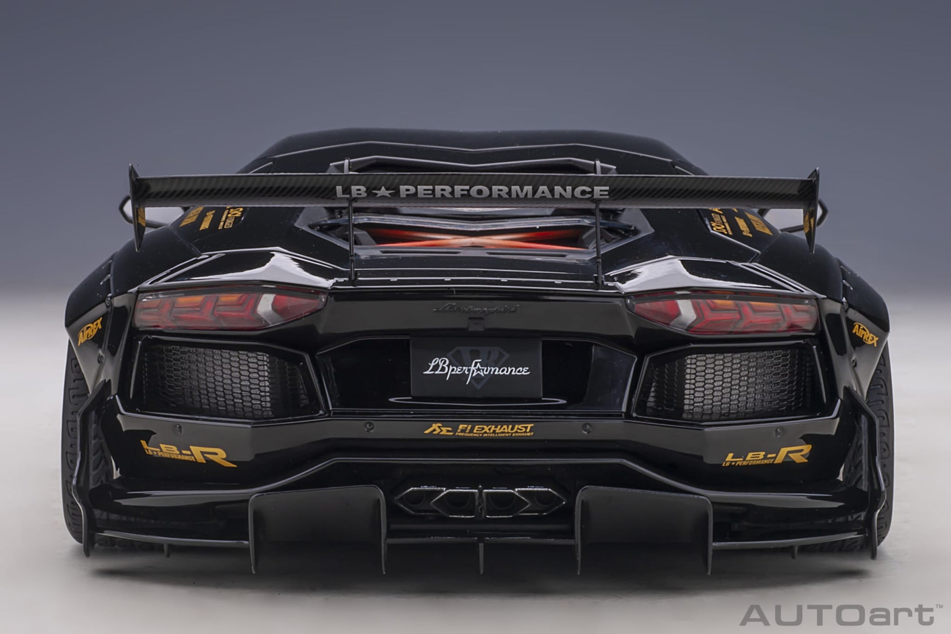 1:18 Lamborghini Aventador - Liberty Walk LB-Works Limited Edition - Gloss Black /Gold Accents - AUTOart - 79184
