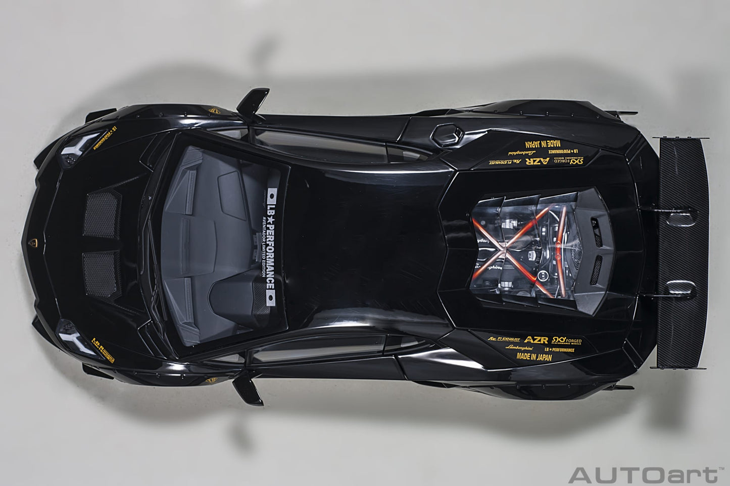 1:18 Lamborghini Aventador - Liberty Walk LB-Works Limited Edition - Gloss Black /Gold Accents - AUTOart - 79184