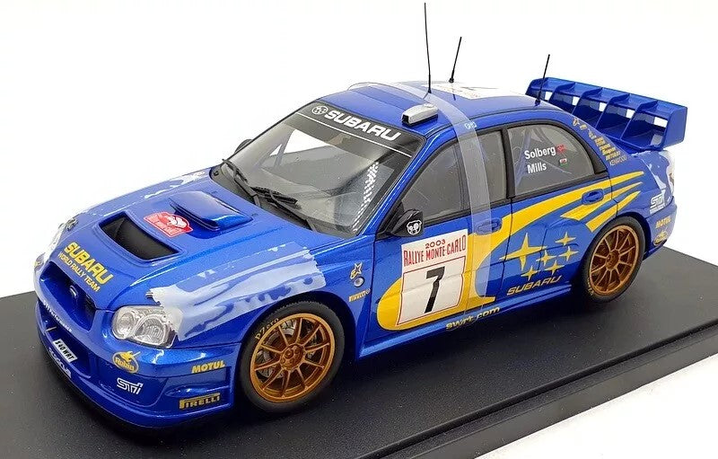 1:18 Subaru Impreza New Age - Rally of Monte Carlo - 2003 - WRC - Subaru World Rally Team - Petter Solberg - AUTOart - 80391