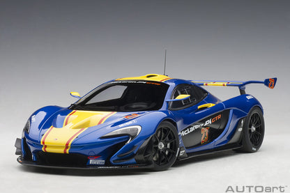 1:18 McLaren P1 GTR - Metallic Blue /Yellow Stripes - AUTOart - 81542