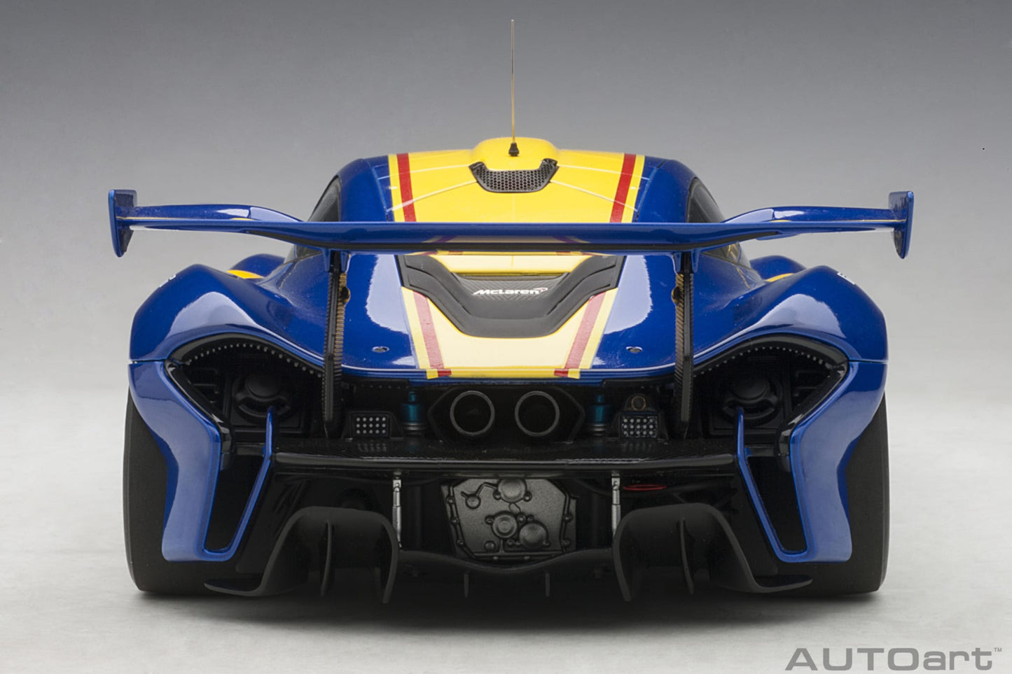 1:18 McLaren P1 GTR - Metallic Blue /Yellow Stripes - AUTOart - 81542