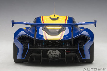 1:18 McLaren P1 GTR - Metallic Blue /Yellow Stripes - AUTOart - 81542