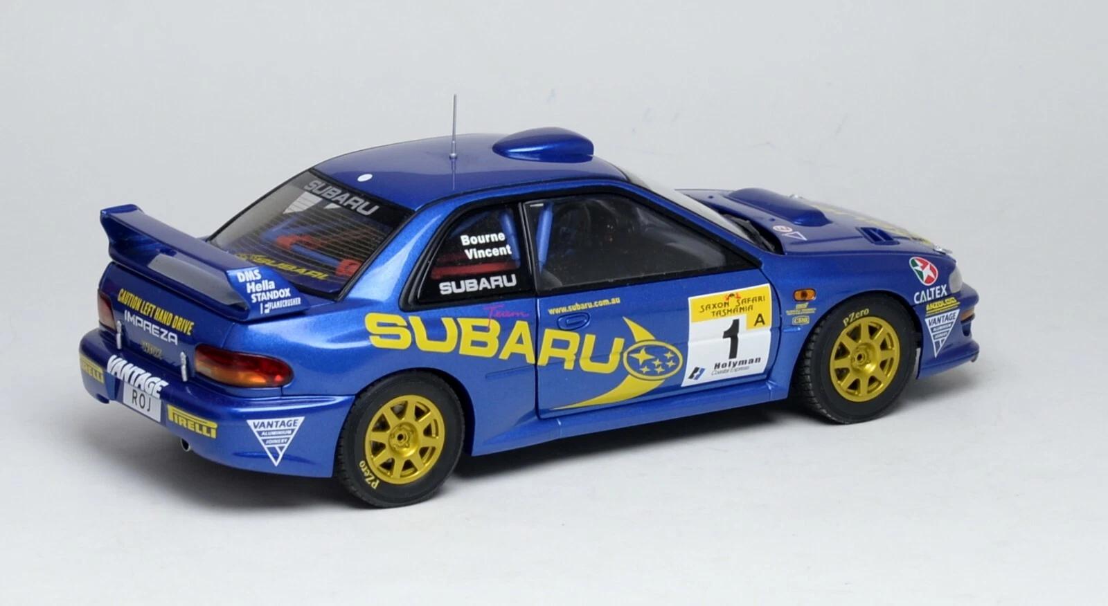 1:18 Subaru Impreza WRC - Australian Rally Championship - Saxon Safari Tasmania - 1999 - Possum Bourne Motorsport - Possum Bourne - AUTOart - 89995