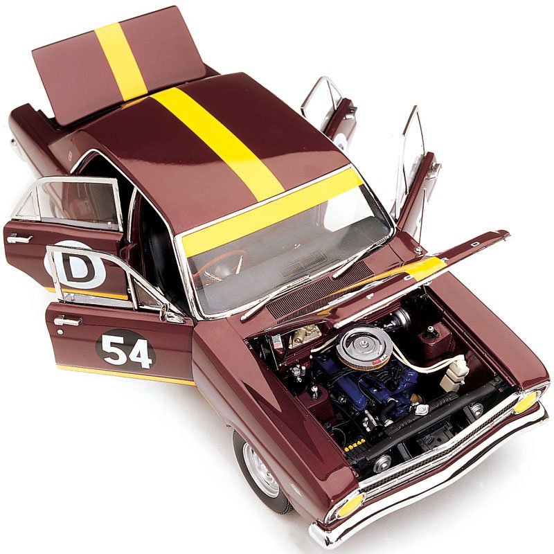 1:18 Ford XR Falcon GT #54D - 1967 - Bathurst - Ford Motor Company of Australia - Bob Jane - Salton Maroon - Classic Carlectables - 18085