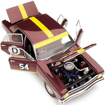 1:18 Ford XR Falcon GT #54D - 1967 - Bathurst - Ford Motor Company of Australia - Bob Jane - Salton Maroon - Classic Carlectables - 18085